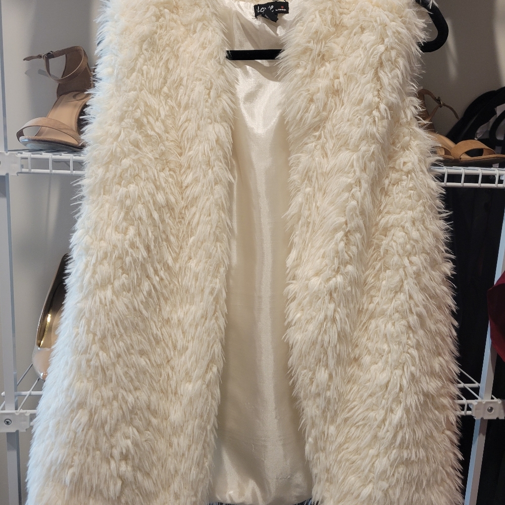 Gorgeous White Faux Fur Vest
